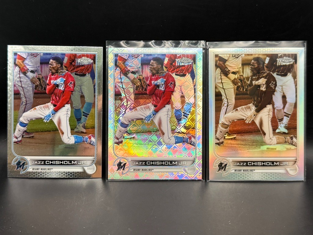 Jazz Chisholm Jr Lot of 26 – Refractors, Sepia, Foil, Mosaic, Red – Marlins