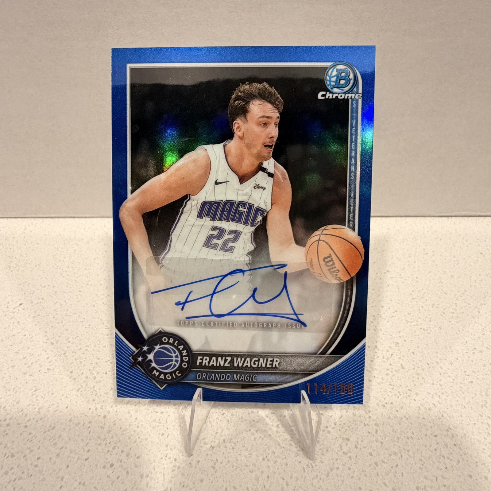 2025-26 Bowman Chrome Basketball Franz Wagner Blue Auto!! /150!!