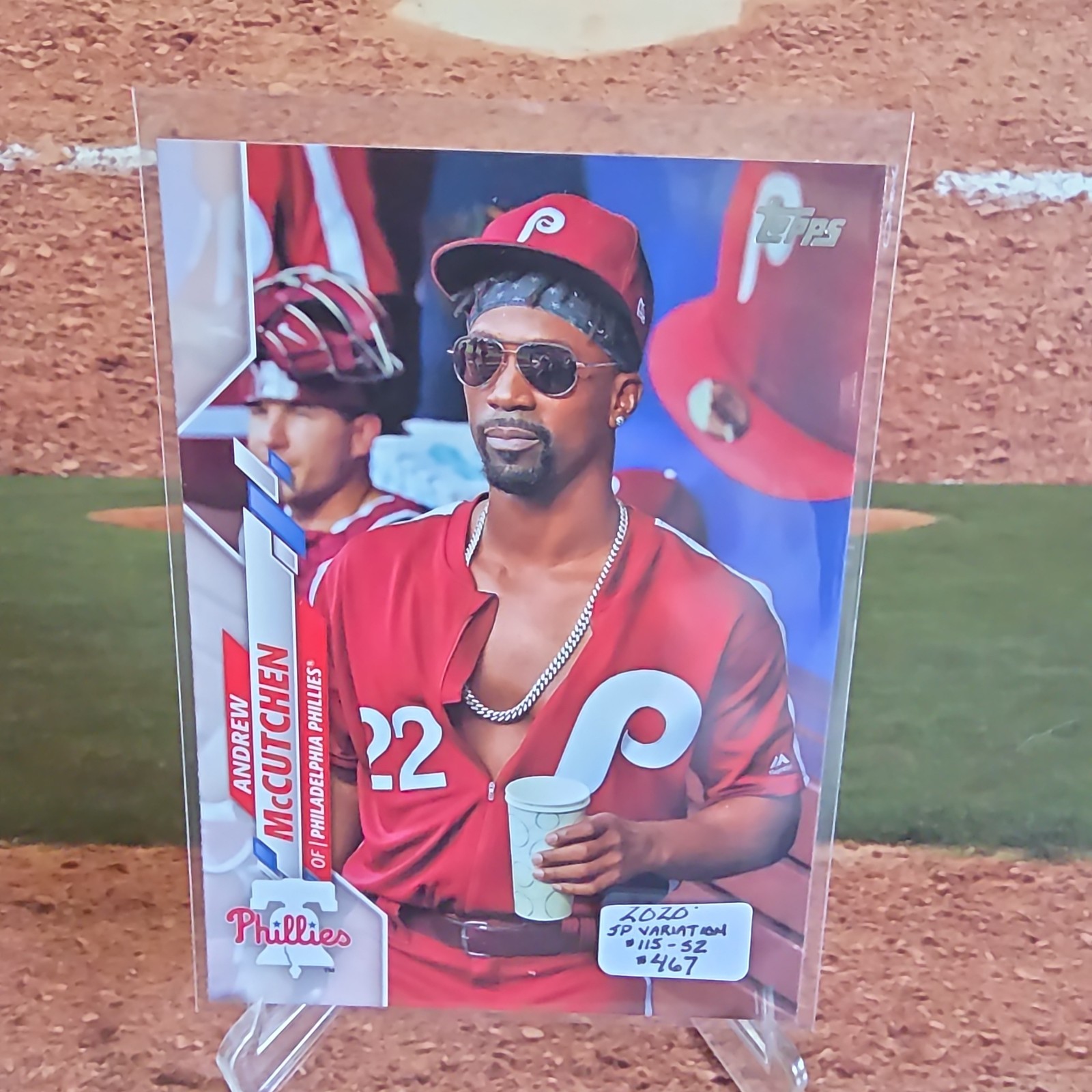 2020 Topps-S 2 #467 SP Photo Image Variation Uncle Larry – Andrew McCutchen