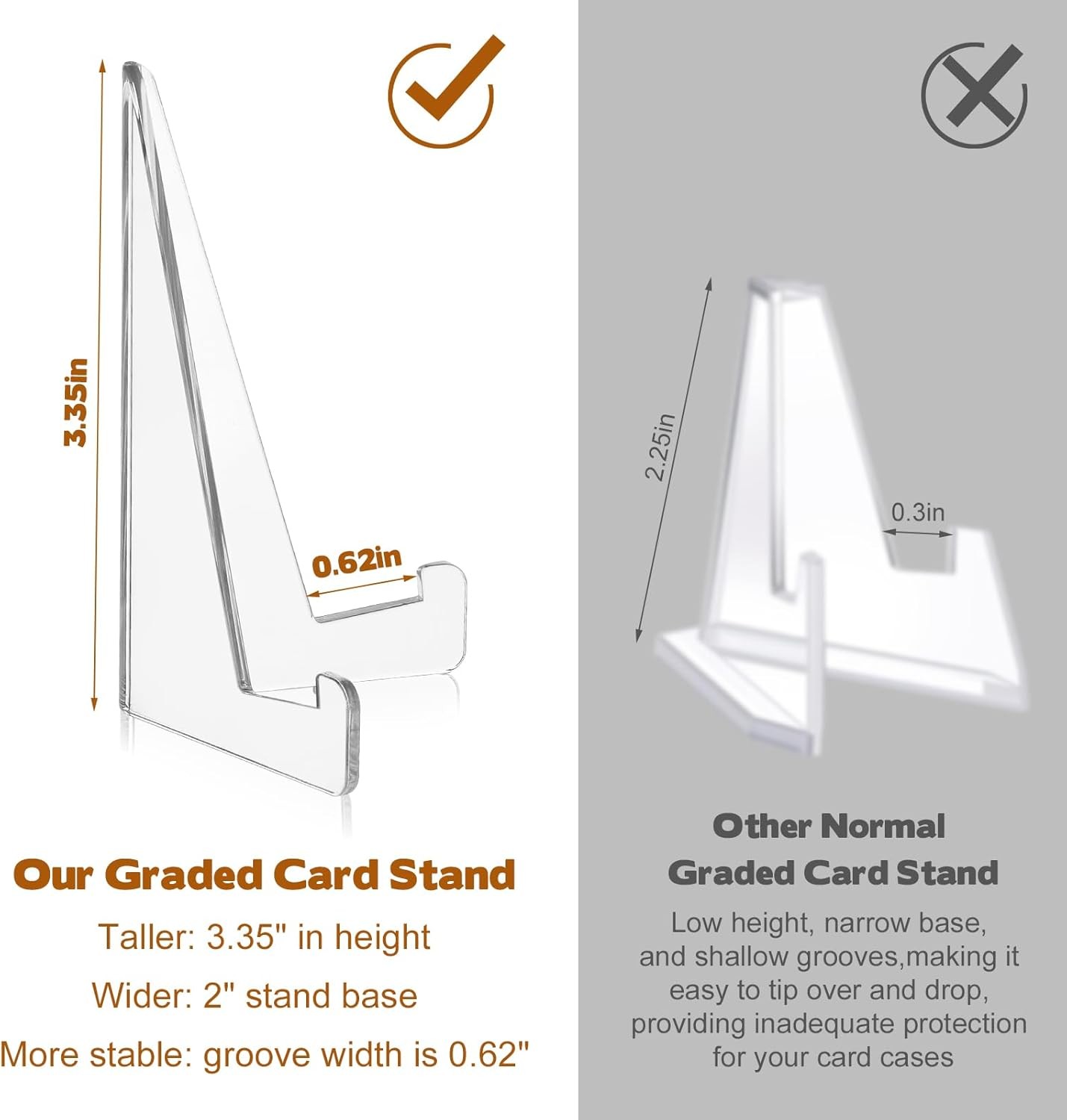 20Pcs Large Size Trading Card Stands Most Durable Display Coins Cards Holder USA