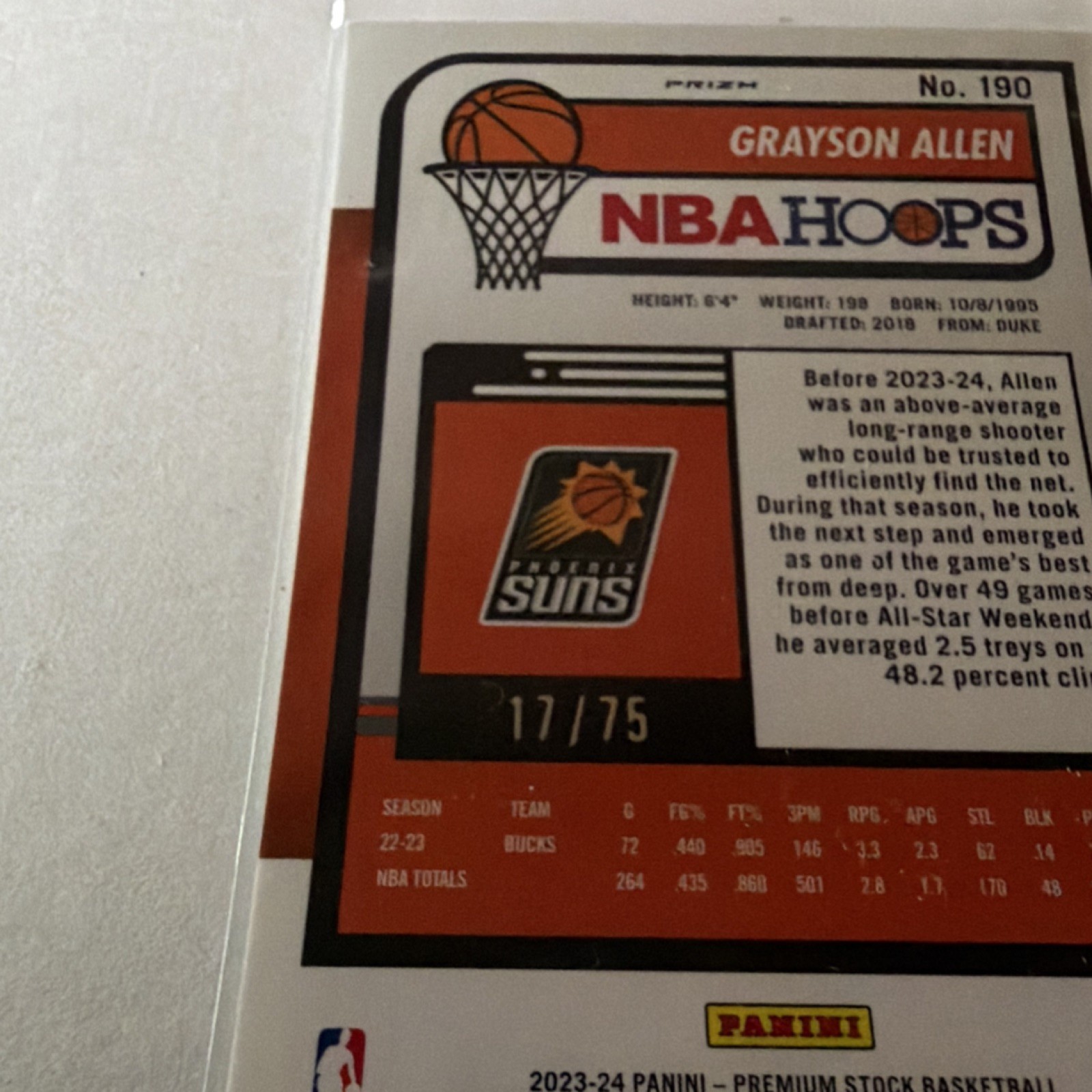 Panini 2023-24 NBA Hoops Premium (white seismic prizm)#190 /75