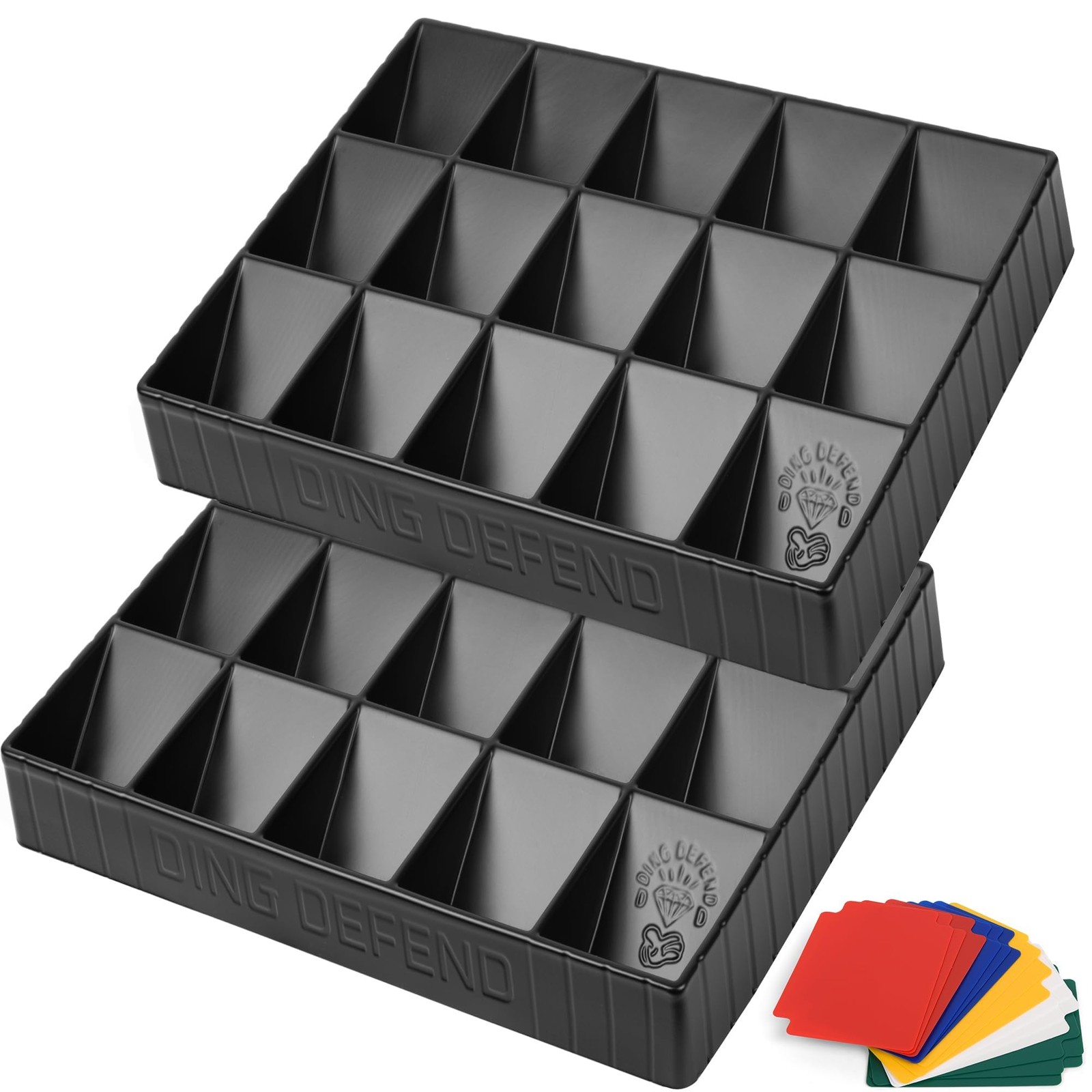 2 Pack Card Sorting Tray – Stackable Trading Cards Organizer, 15-Compartment …