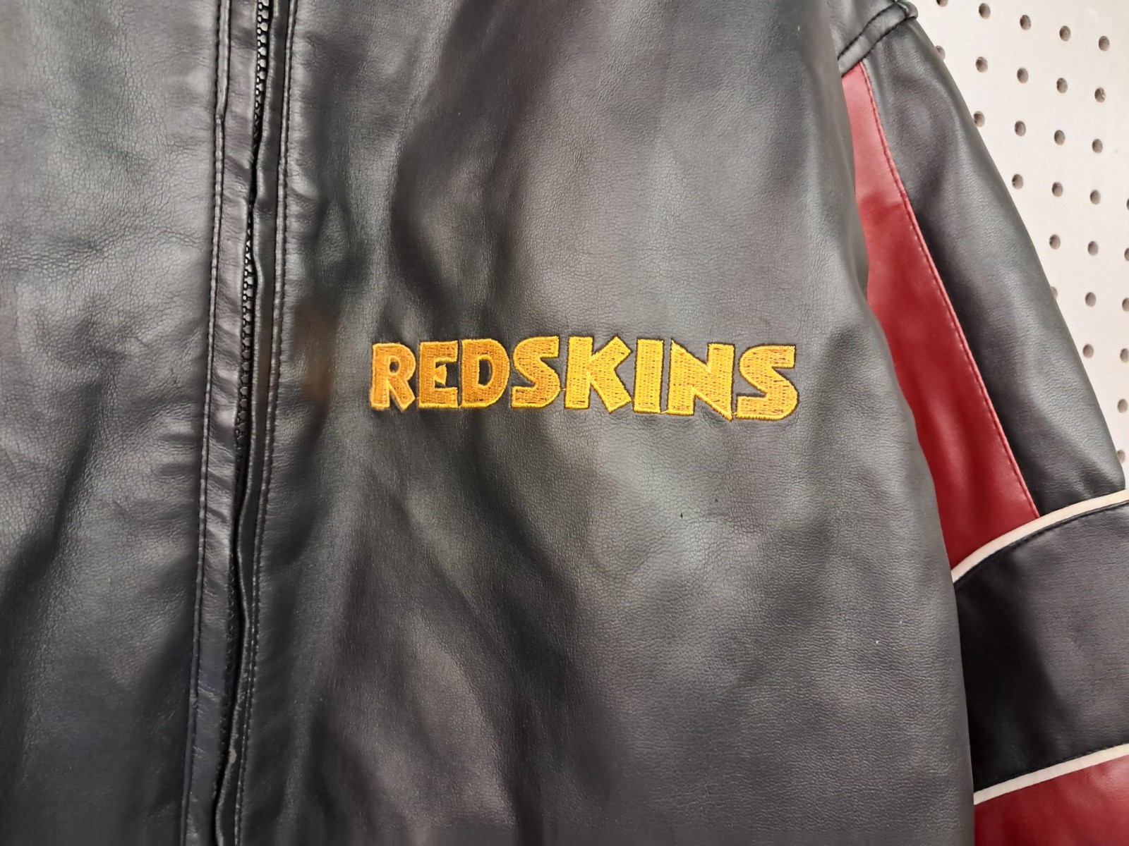Vintage NFL Washington Redskins GIII PVC Leather Jacket Size XL
