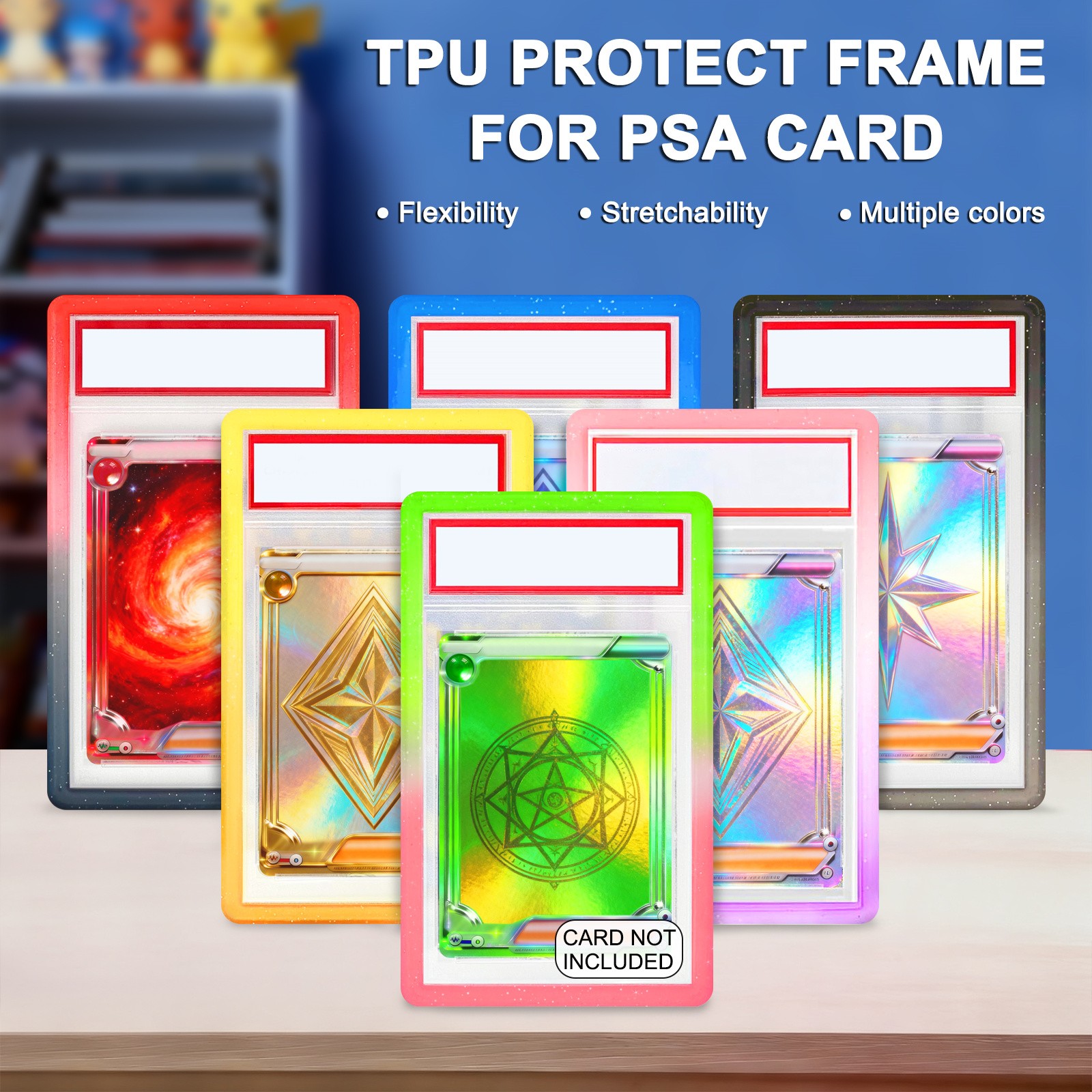 6-30x Gradient Slab Bumper Guard Protector TPU Stackable For PSA Graded Cards US