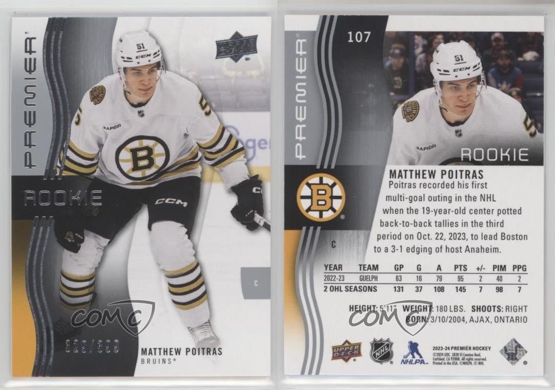 2023-24 Upper Deck Premier Rookies 329/399 Matthew Poitras #107 14sr