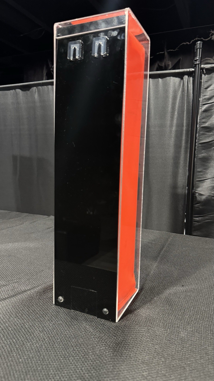 Howie Long Custom Drawn ArtOn GoSports Pylon, 1 Of 1, In Game Day Acrylic Case