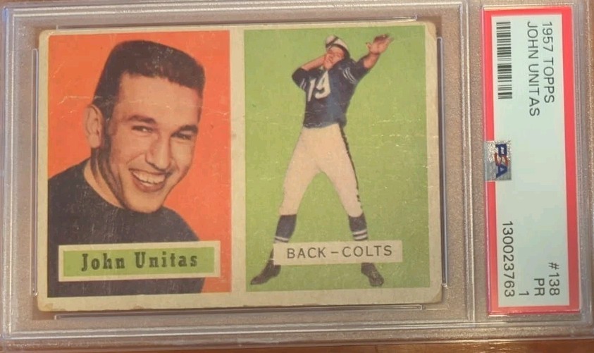 1957 Topps – Johnny Unitas #138 (RC) PSA 1