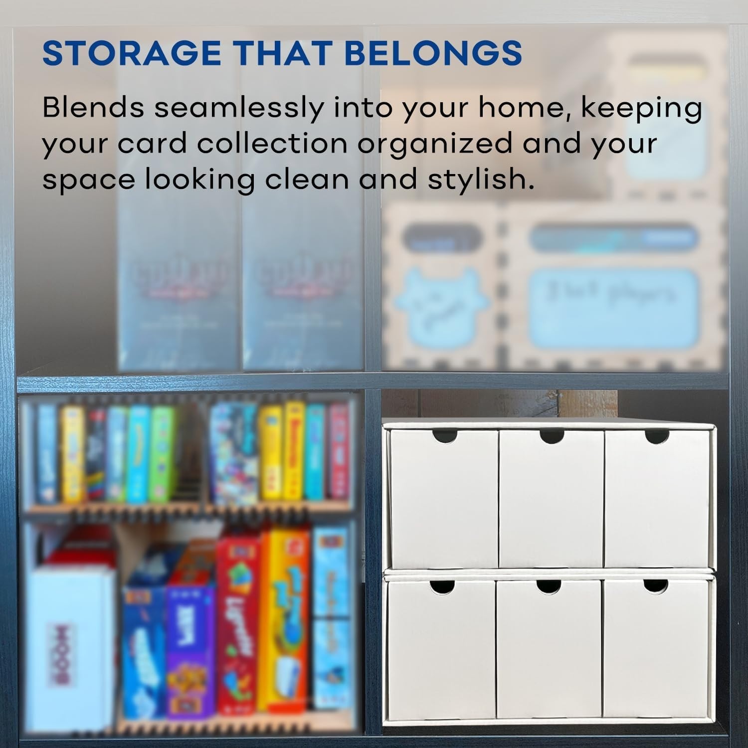 Space-Saving Multi-Compartment Trading Card Organizer Box – 6 Drawers Included