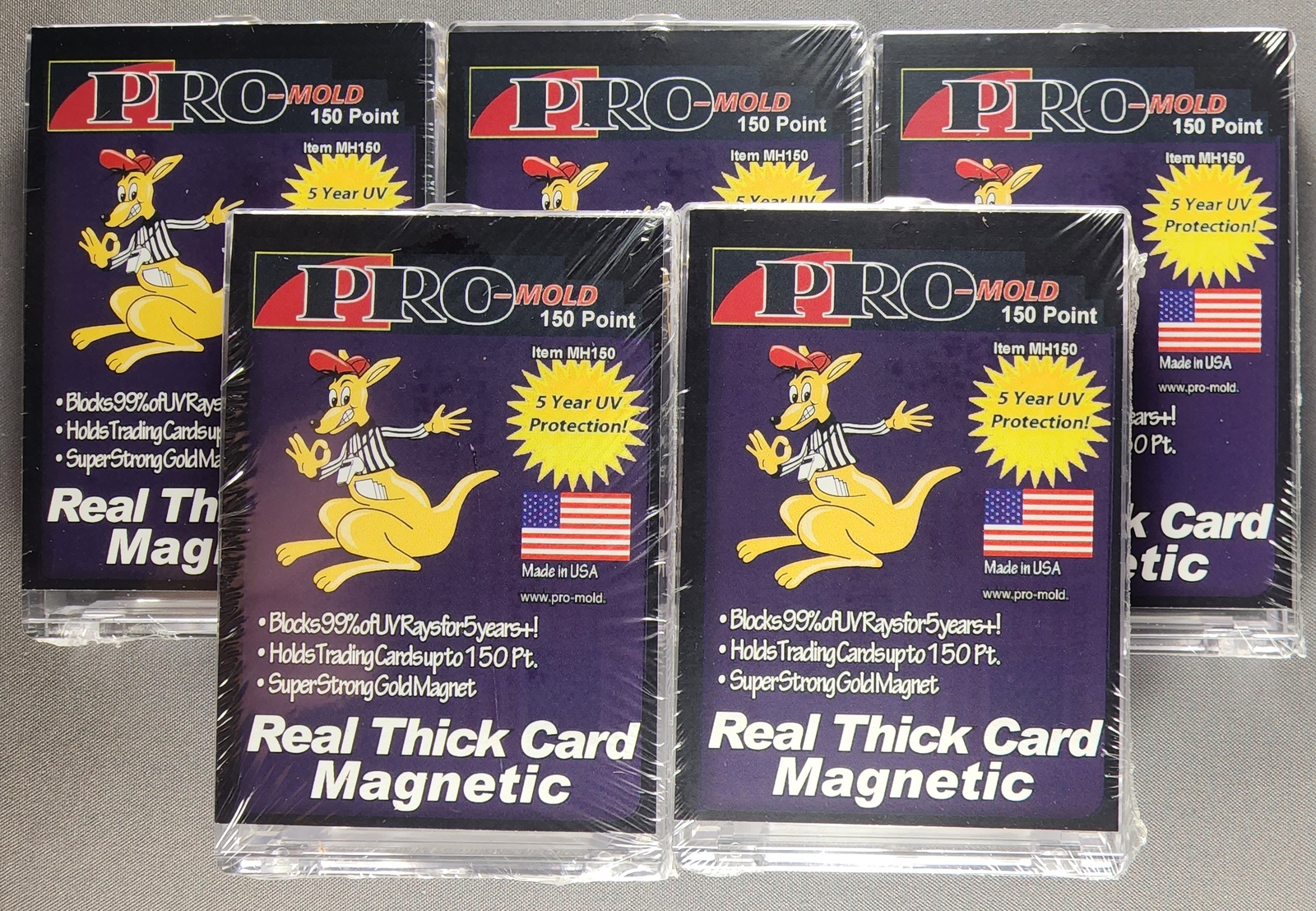 5x Pro Mold MH150 Original 150pt Magnetic Card Holder One Touch -Made in USA!