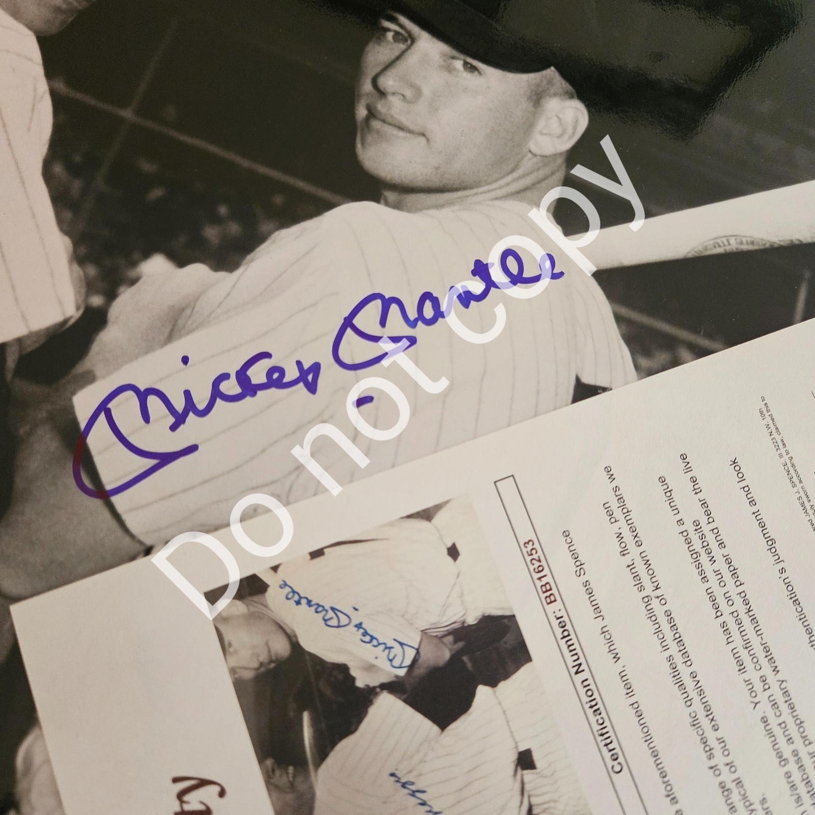 Mickey Mantle Joe Dimaggio Signed 16×20 Photo JSA LOA