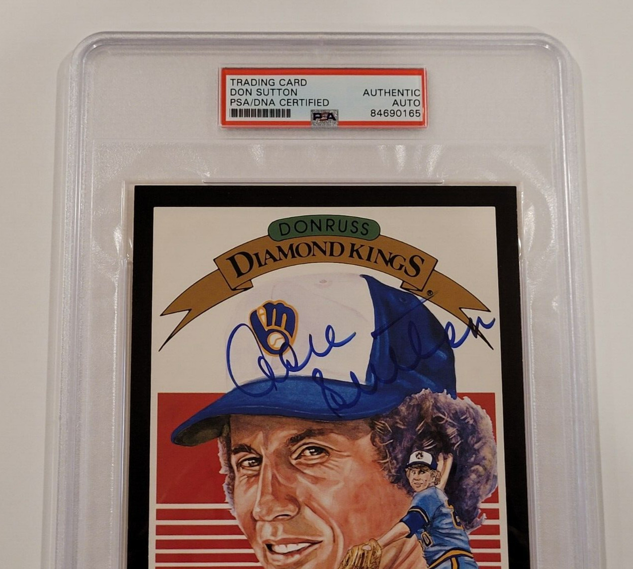 Rare 1985 DON SUTTON Signed Oversized 5×7 Inch Donruss Diamond Kings Card-PSA