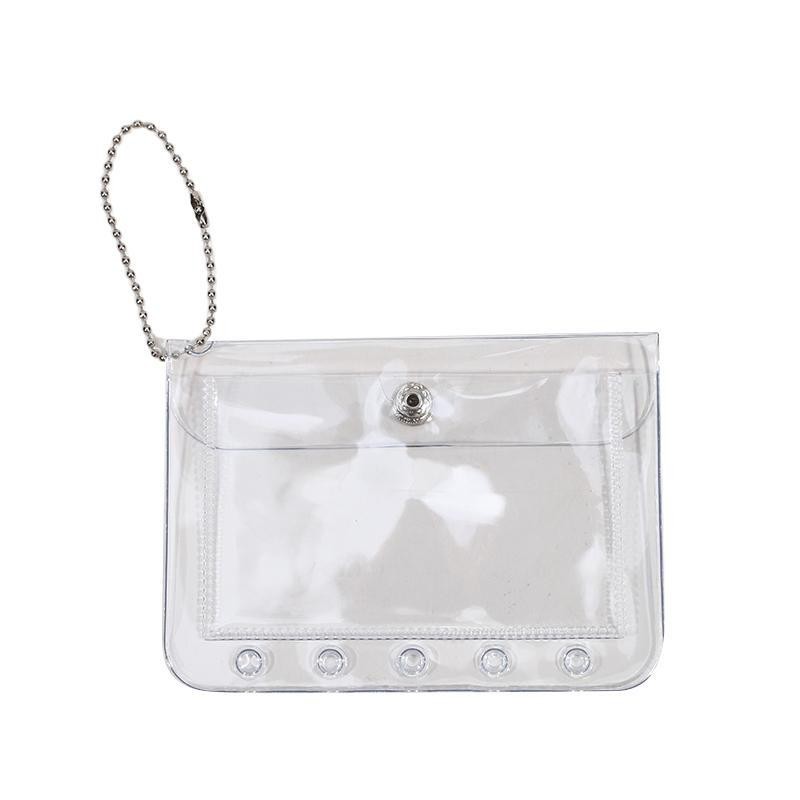 M5 5holes Loose Leaf Card Sleeve Pvc Transparent Glitter Small Fresh Storage Not