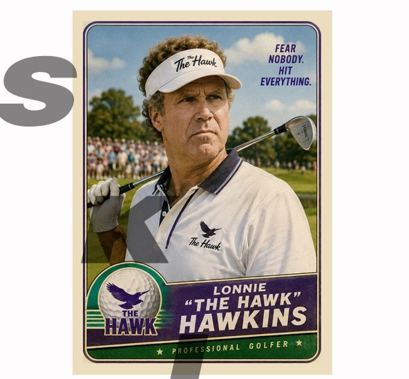 2026 STCC Lonnie Hawkins The Hawk Will Ferrell Custom golf card
