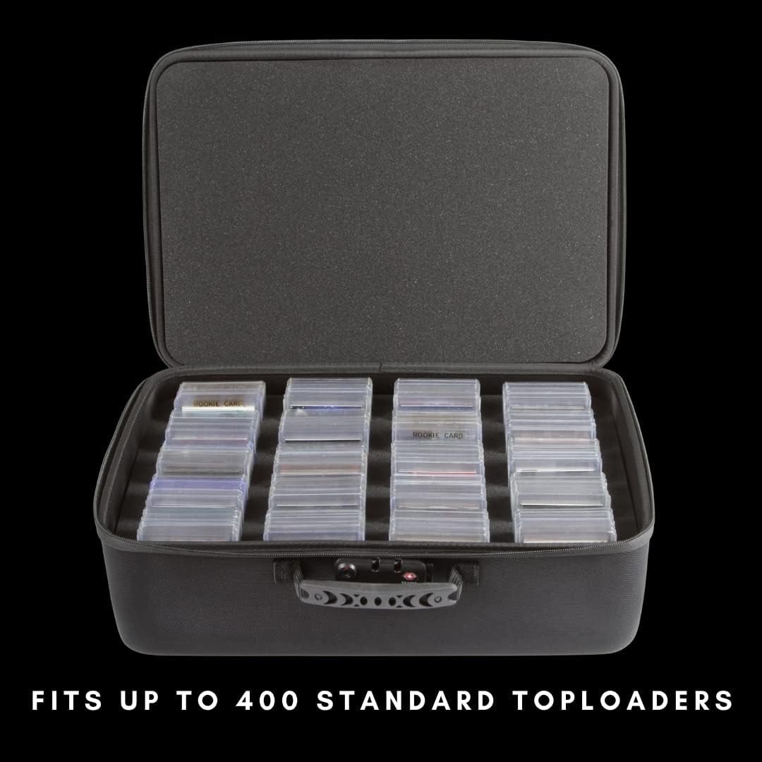 Lockable Sports Card Deck Box Fits Up to 400 Sleeved Cards