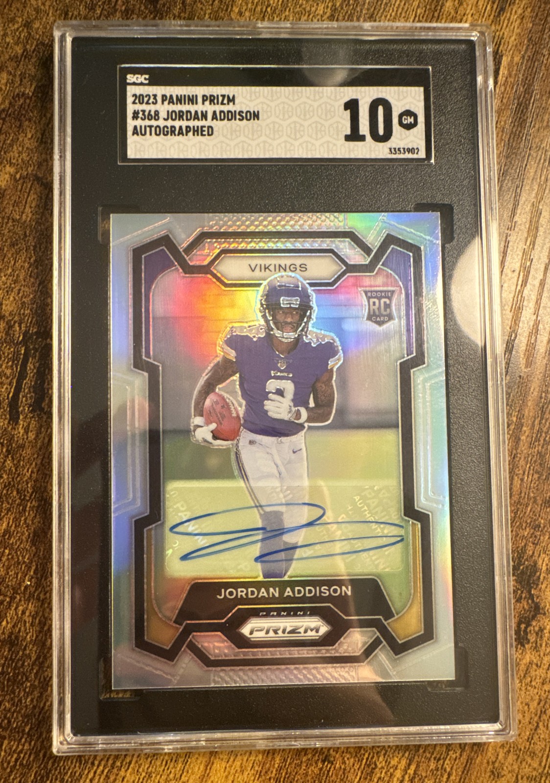 2023 Panini Prizm – Rookies Jordan Addison #368 Silver Prizm Autographs (AU, RC)
