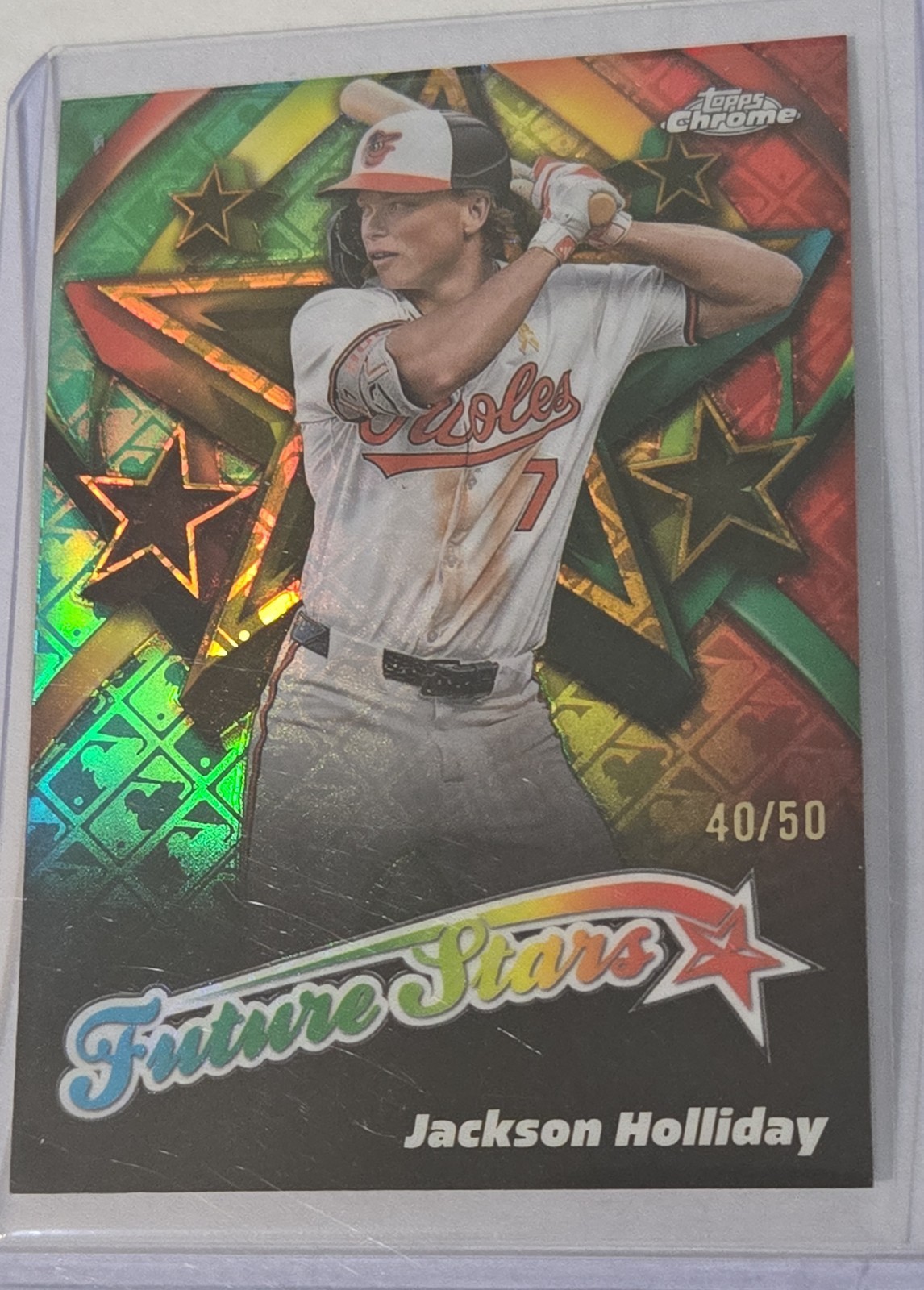 2025 Topps Chrome Logofractor – Future Stars Jackson Holliday #FS-1 Gold 40/50