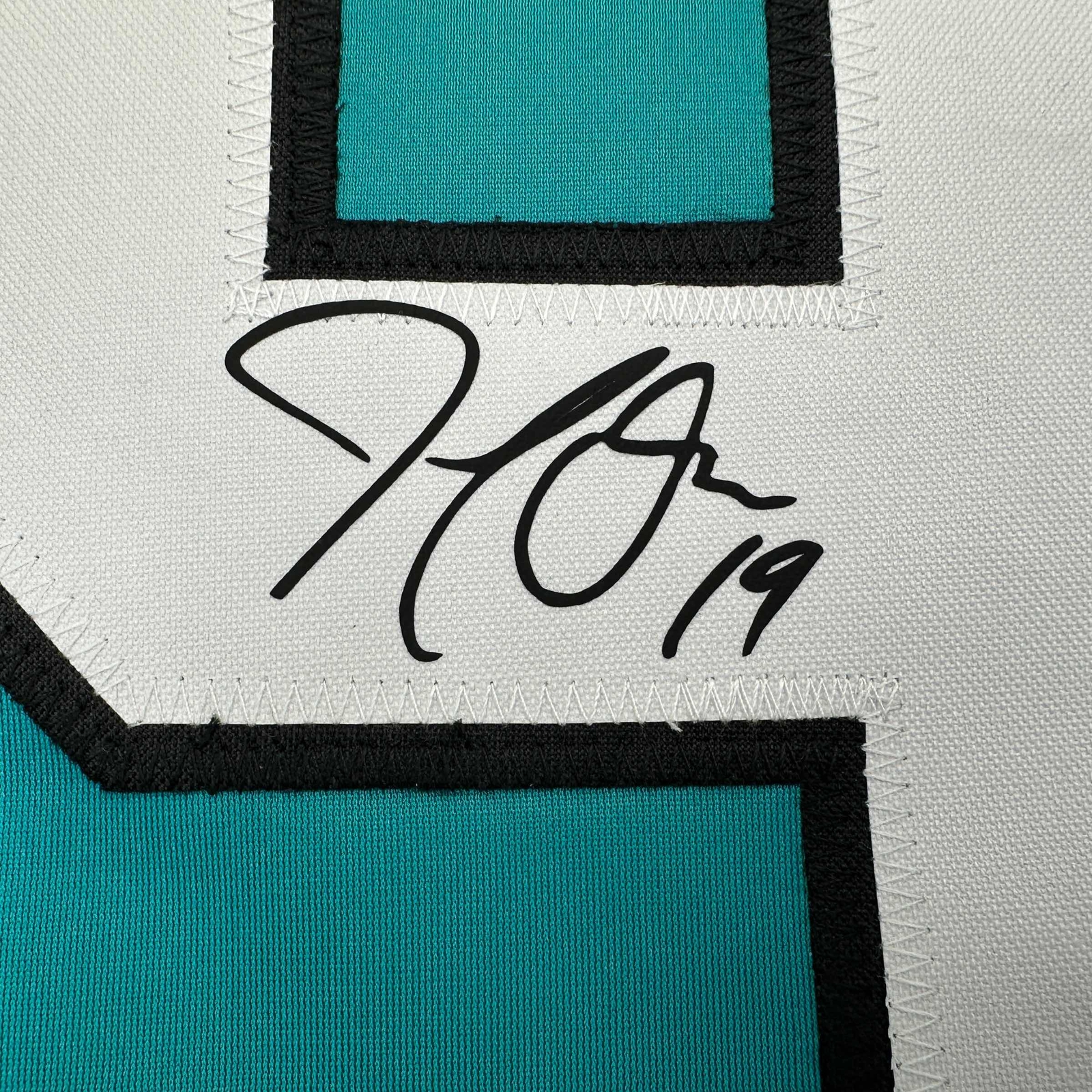 Facsimile Autographed Joe Thornton San Jose Teal Reprint Jersey Size Men’s XL