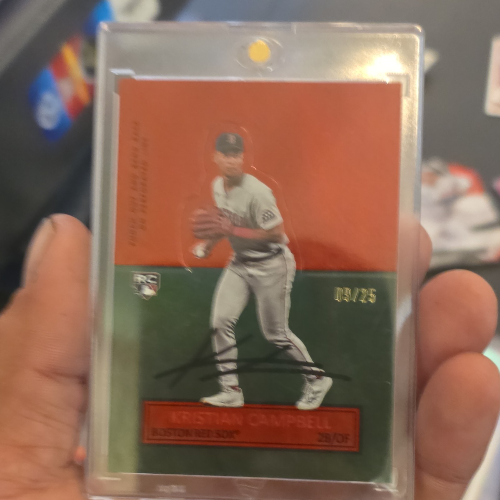Topps 2025 Archives Kristian Campbell Red Sox Stand-Ups Red Foilboard Auto 1/25