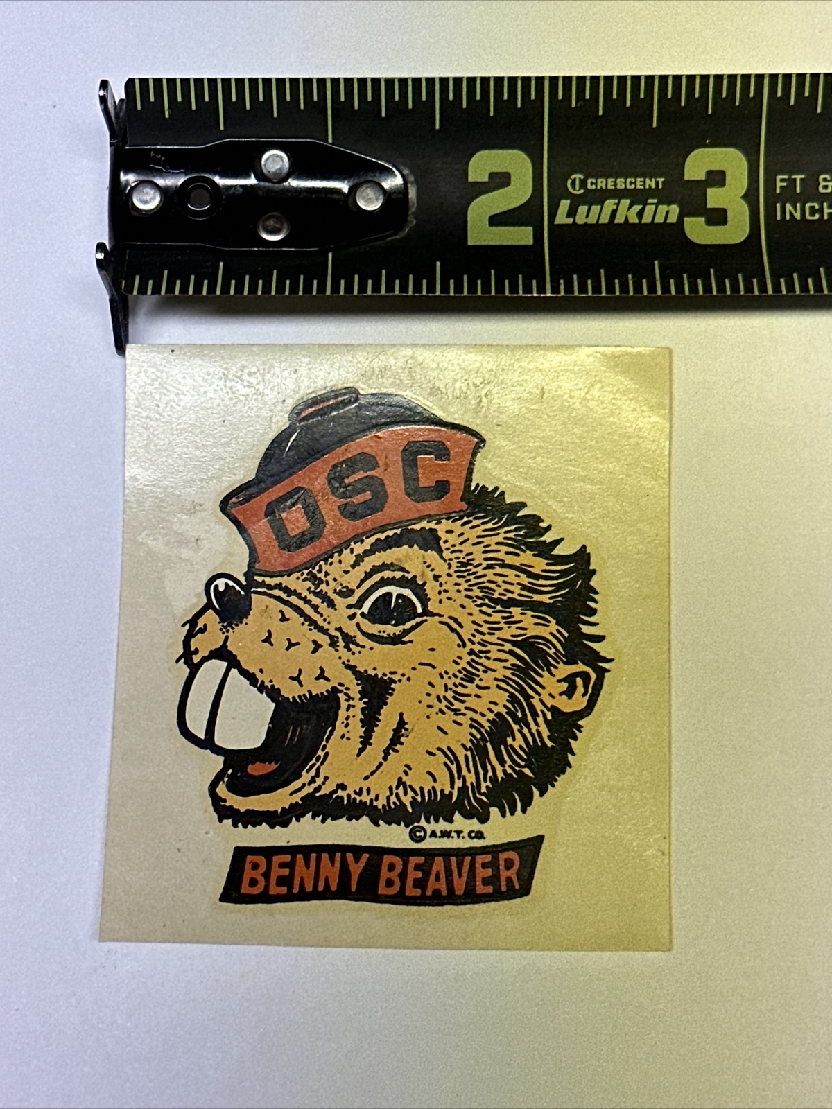 Vintage 1950s Oregon State Beaver Benny College University Decal 3×2.5In