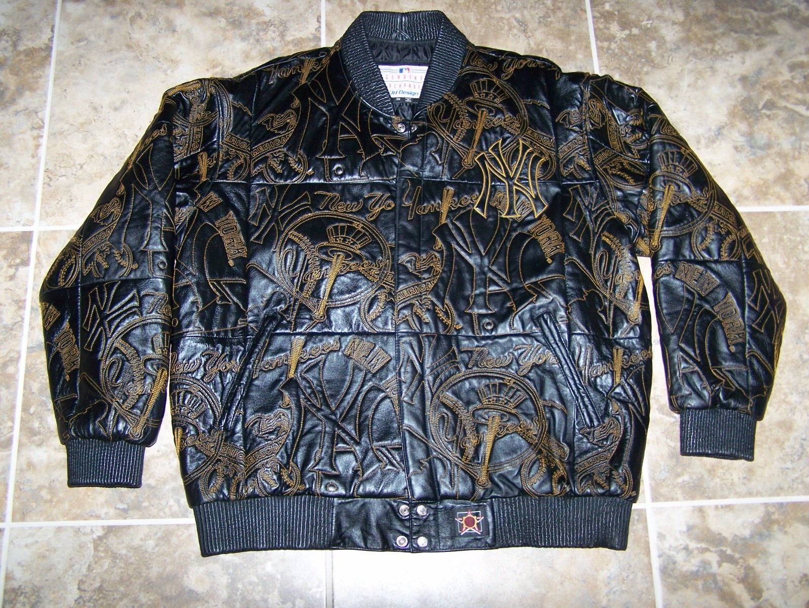 Jeff Hamilton New York Yankees Leather Jacket Size 3XL(XXXL) Collectible RARE