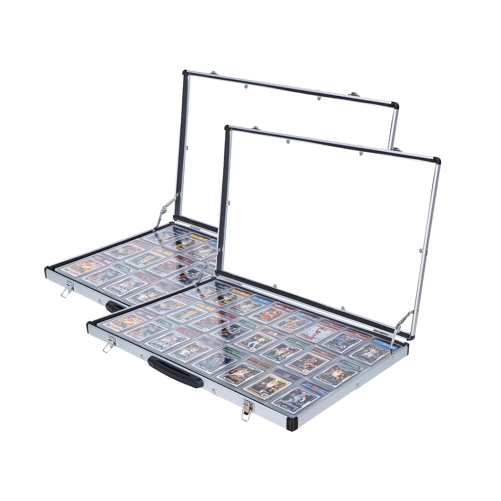 Card Show Display case Aluminum Portable Trade Show Display Case Silver 2PC