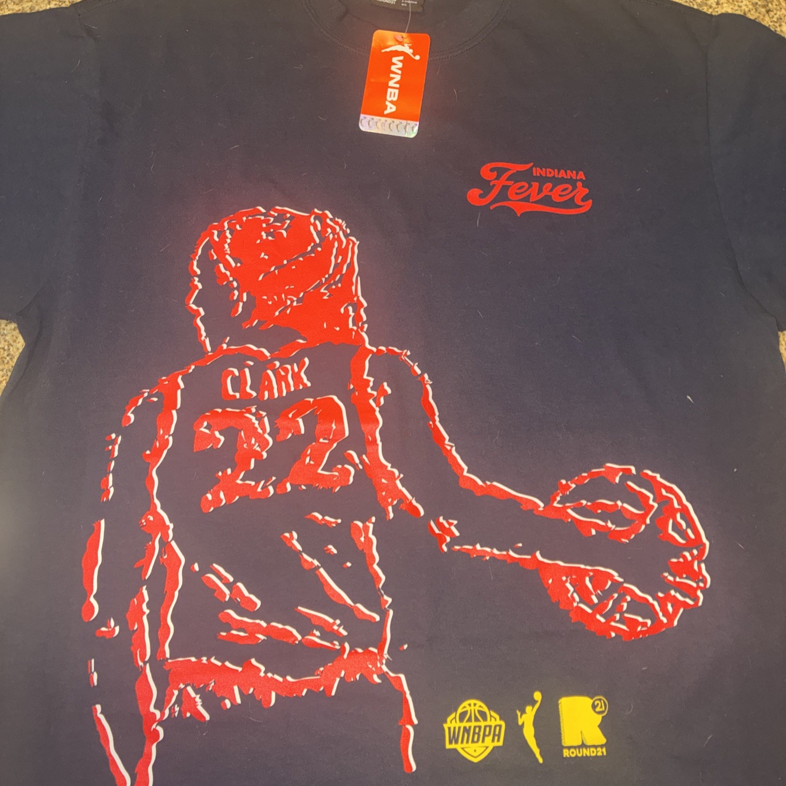 Unisex round21 Caitlin Clark Navy Indiana Fever Indiana Bound T-Shirt Size XL