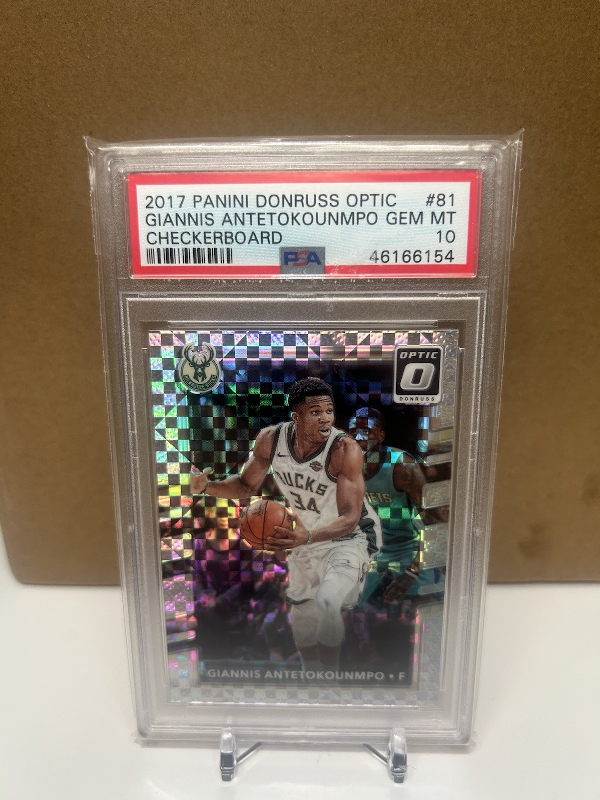 2017-18 Panini Donruss Optic Giannis Antetokounmpo Checkerboard SSP PSA 10 POP 4