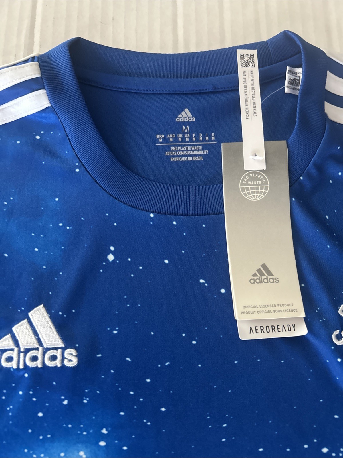 adidas Cruzeiro E.C. Blue/White Soccer Jersey Shirt Mens Size M