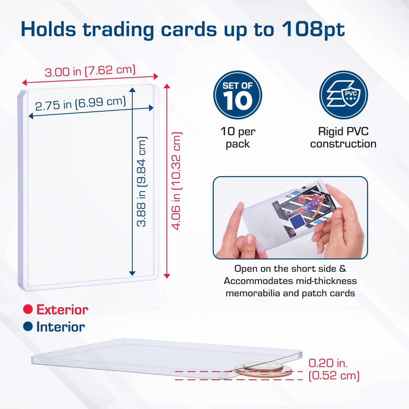 BCW Thick Card Toploader Variety Pack XL 60ct 108PT 138PT 168PT + 200 Sleeves
