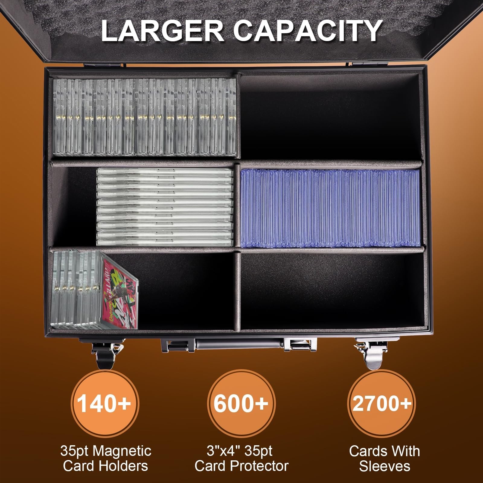 600+ Hard Case For Toploader 3”x4” 35pt Sports Card Storage Box Holds w/ US
