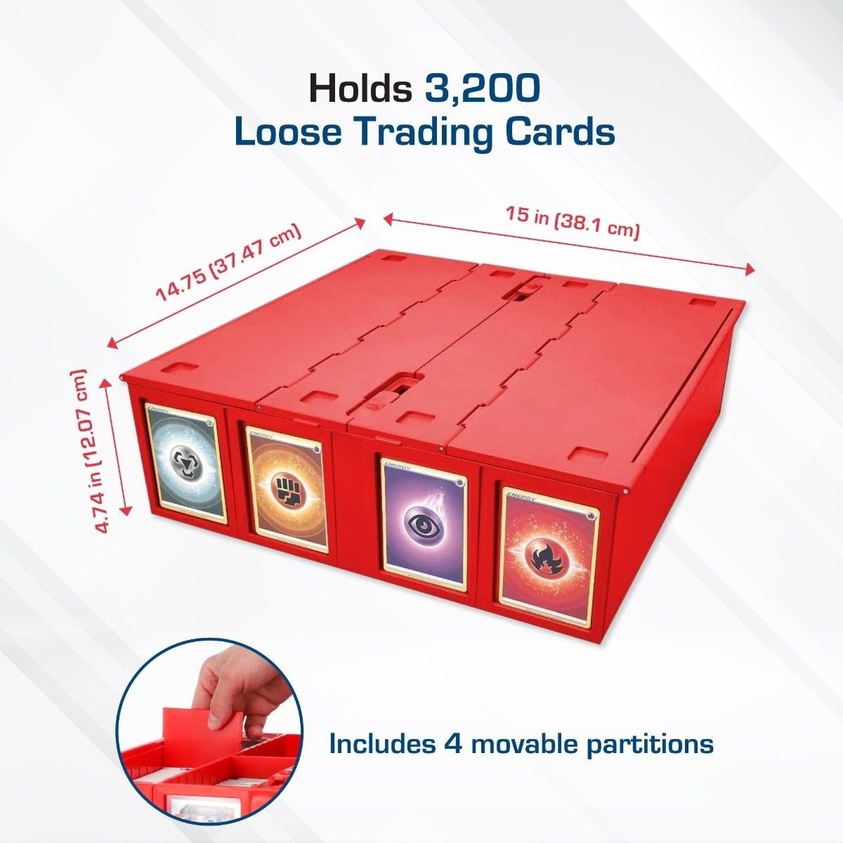 1 BCW 3200 Red Plastic Collectible Card Bin