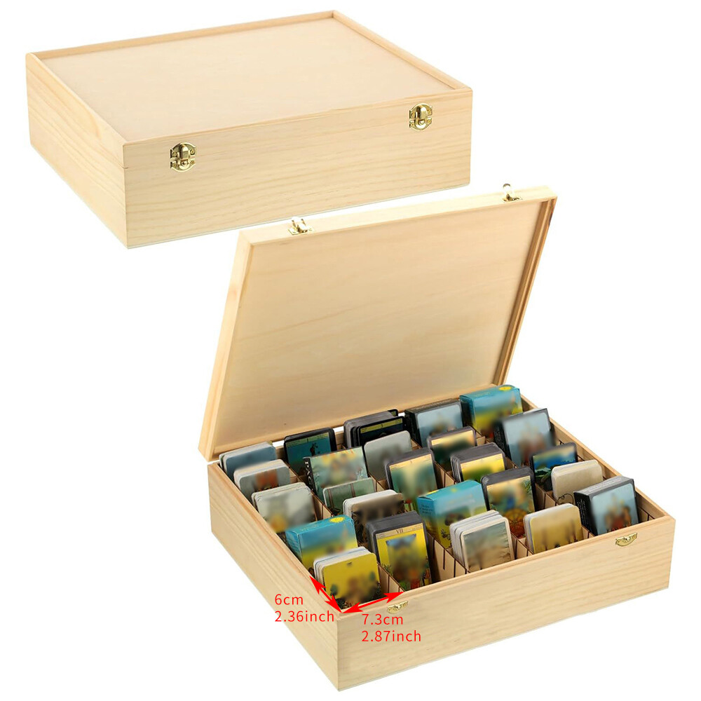 US Sports Trading Card Wood Storage Box Game Card Divider Case Collection Holder