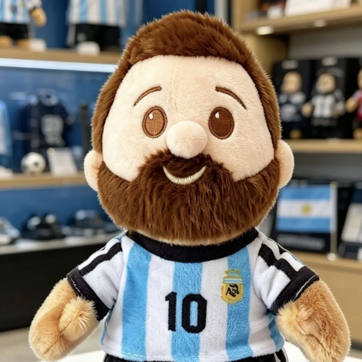 15CM Messi Argentina Plush Doll Figure Keychain Fan Collectible Gift