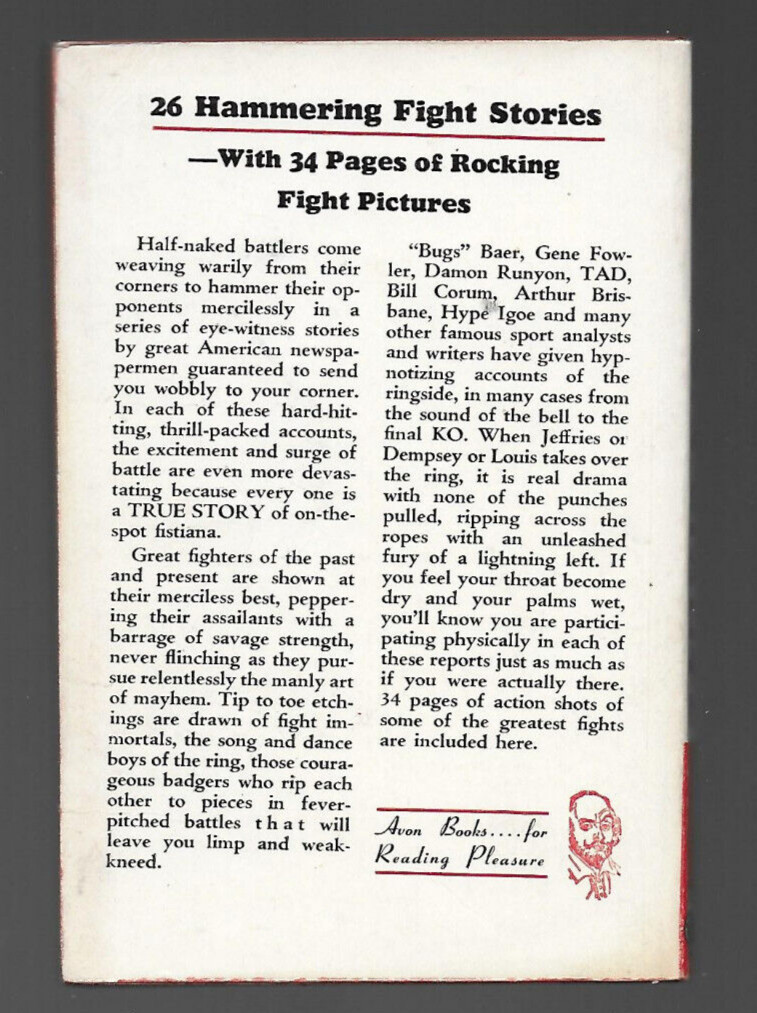 THE BIG FIGHTS Eyewitness Stories 1st Print 1950 Avon 230 w/ 34 pages of Photos!