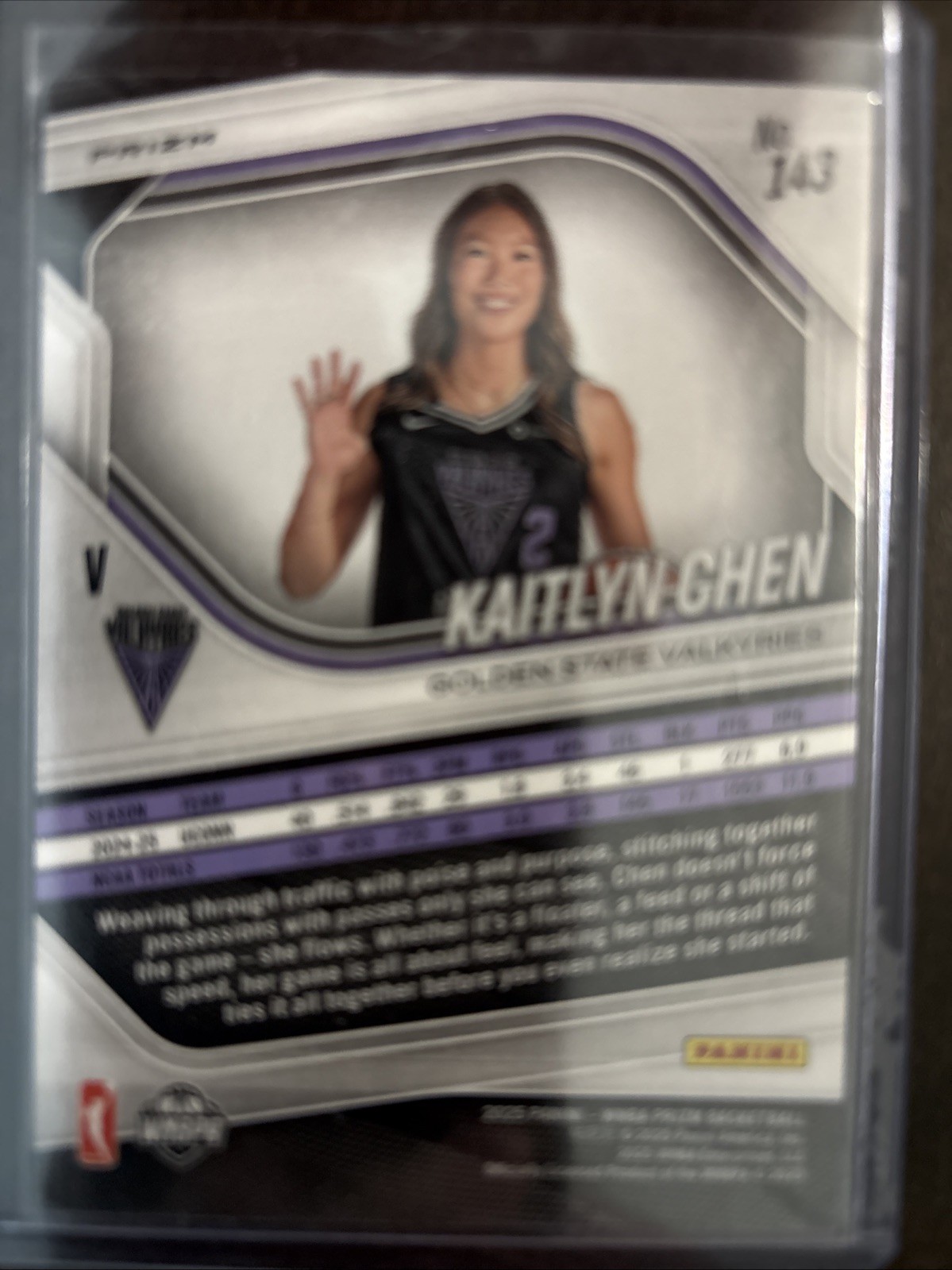 2025 Panini Prizm WNBA Variation White Seismic Prizm #143 Kaitlyn Chen (RC)