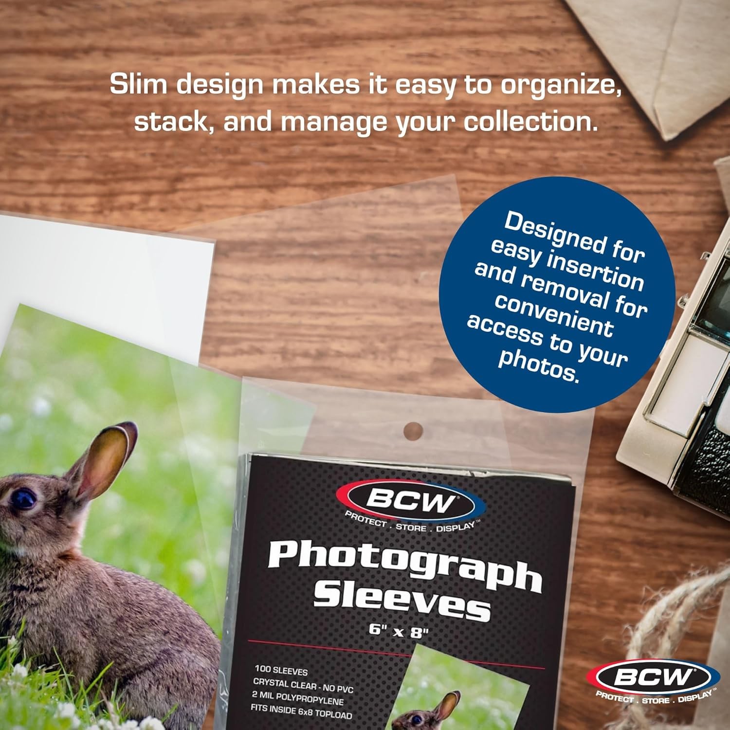 100 Archival High Quality Photo Sleeves 6×8 Clear Acid Free NO PVC BCW Storage