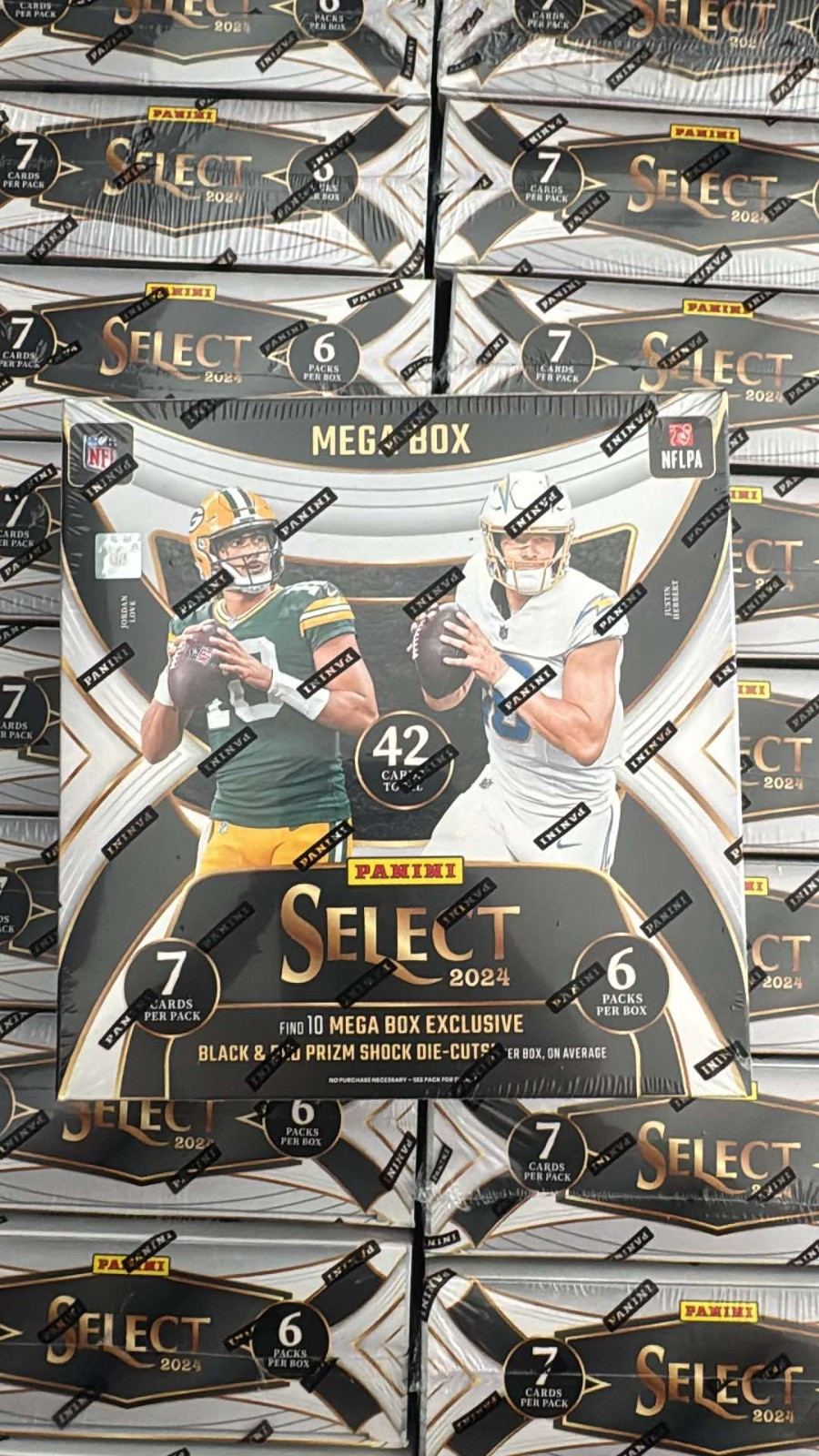 2024 Panini Select Football Trading Card Mega Box (Black & Red Prizm Die Cuts)