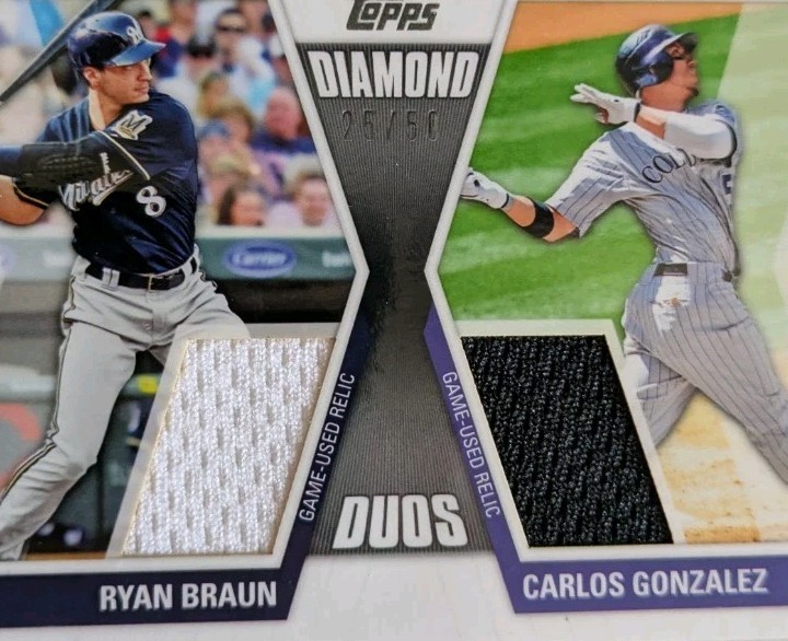 2011 Topps Diamond Duos Dual Jersey – Ryan Braun/Carlos Gonzalez #DDR-5 25/50