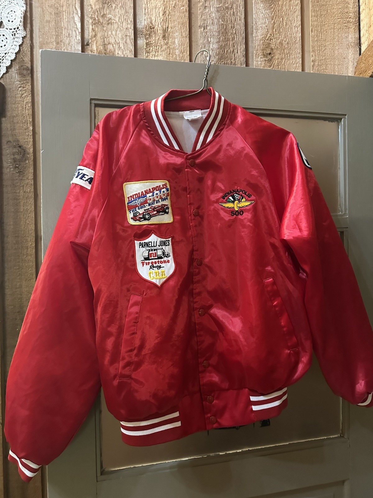70s/80s Indianapolis 500 IMS Gift Shop Jacket Mens Large with Vintage Patches