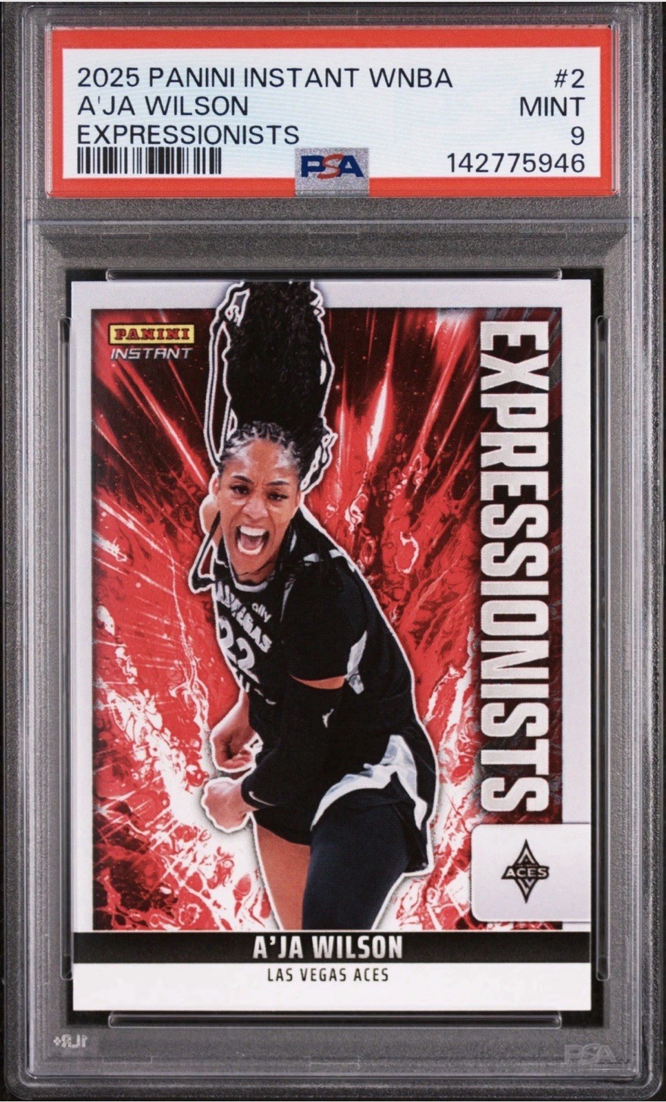 Panini 2025 Instant WNBA Expressionists A’ja Wilson #EXP-2 PSA 9 /1669