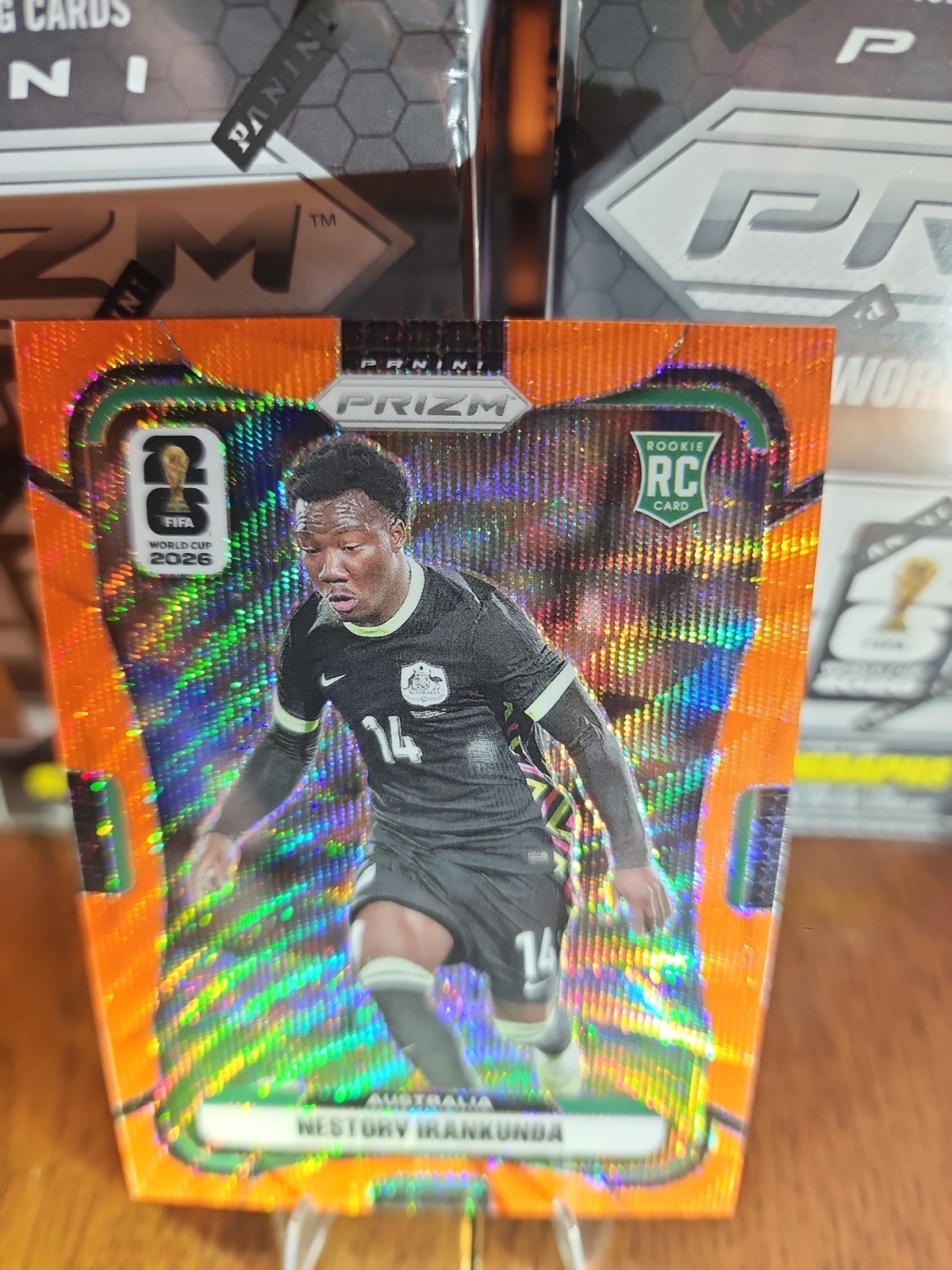 2026 Prizm FIFA World Cup #137 Nestory Irankunda Australia RC Orange Wave /125