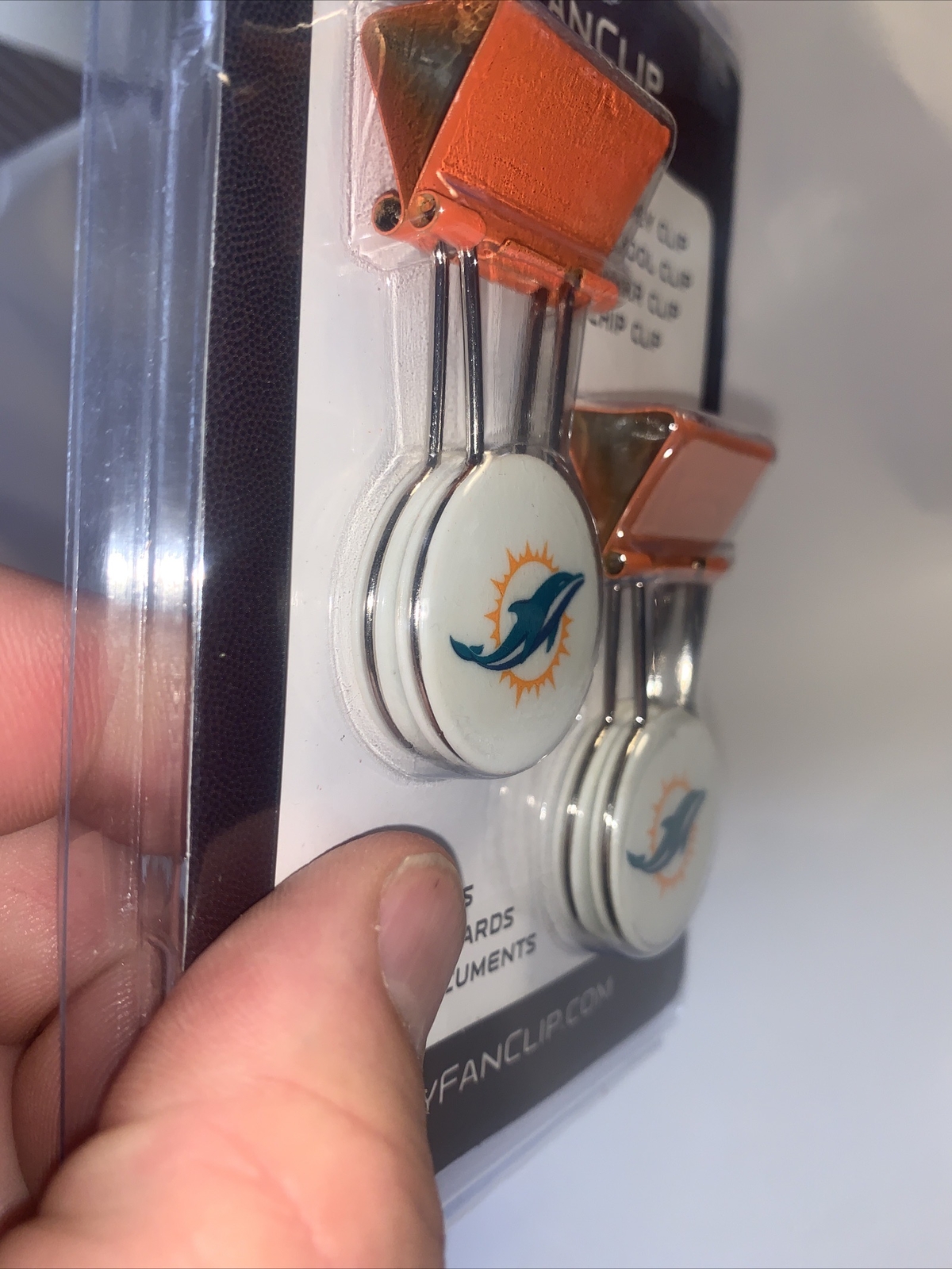 MIAMI DOLPHINS NFL LICENSED MYFANCLIP All Purpose Money Chip Paper Clip New Rare