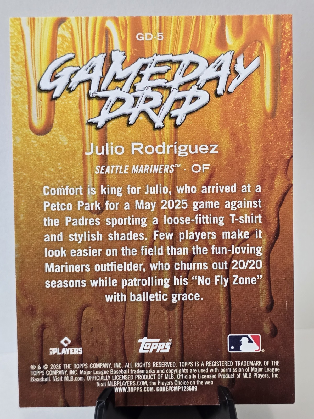 2026 Topps Celebration Julio Rodriguez Gameday Drip Insert #GD-5 Mariners