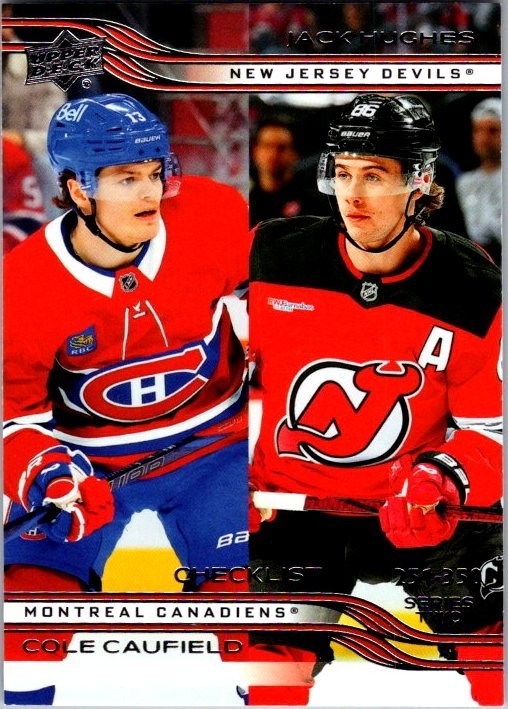 2025-26 Upper Deck Series 2 Checklist 251-350 (Cole Caufield & Jack Hughes) #449