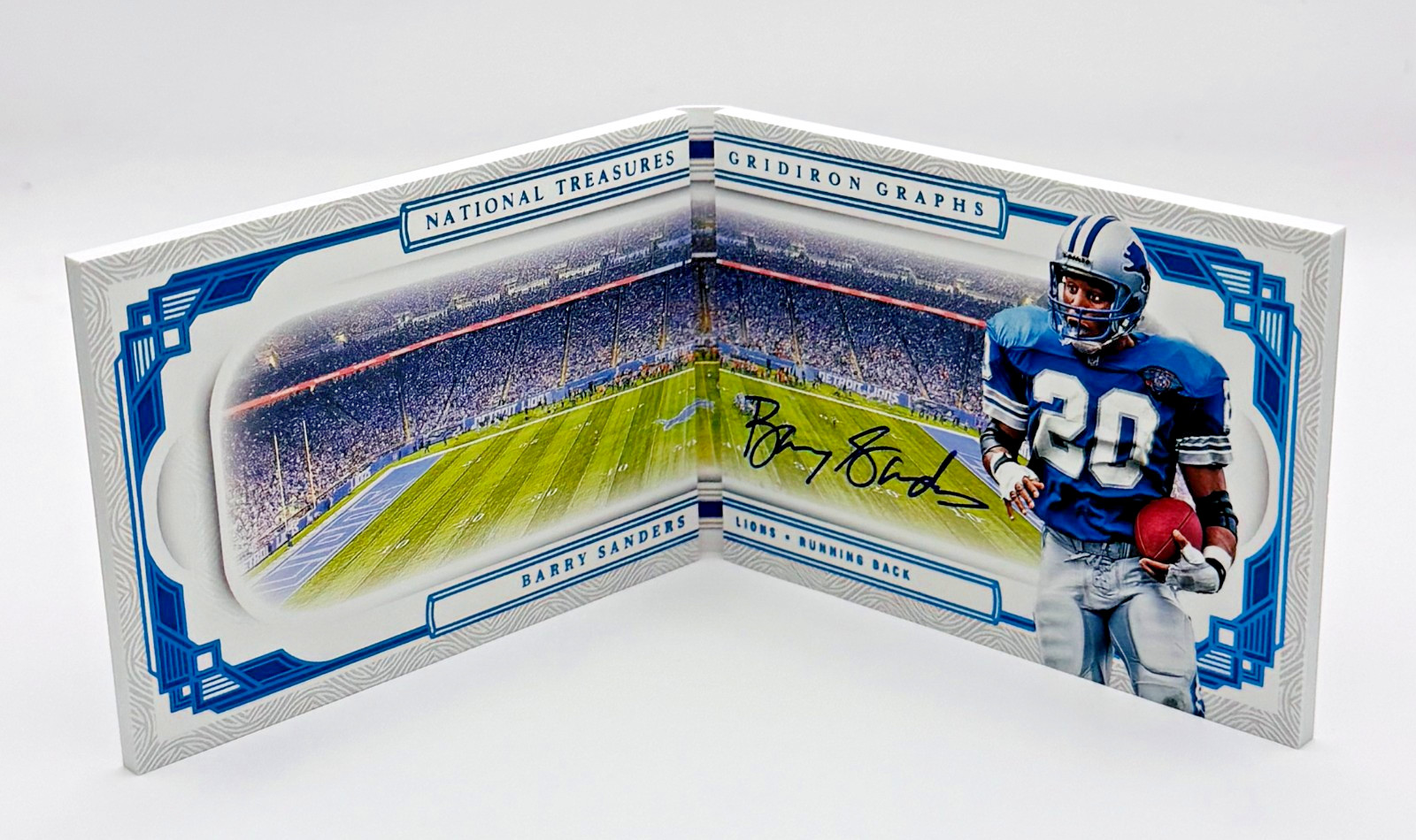 2025 National Treasures Barry Sanders Gridiron Graphs Booklet Auto 1/1 Lions HOF