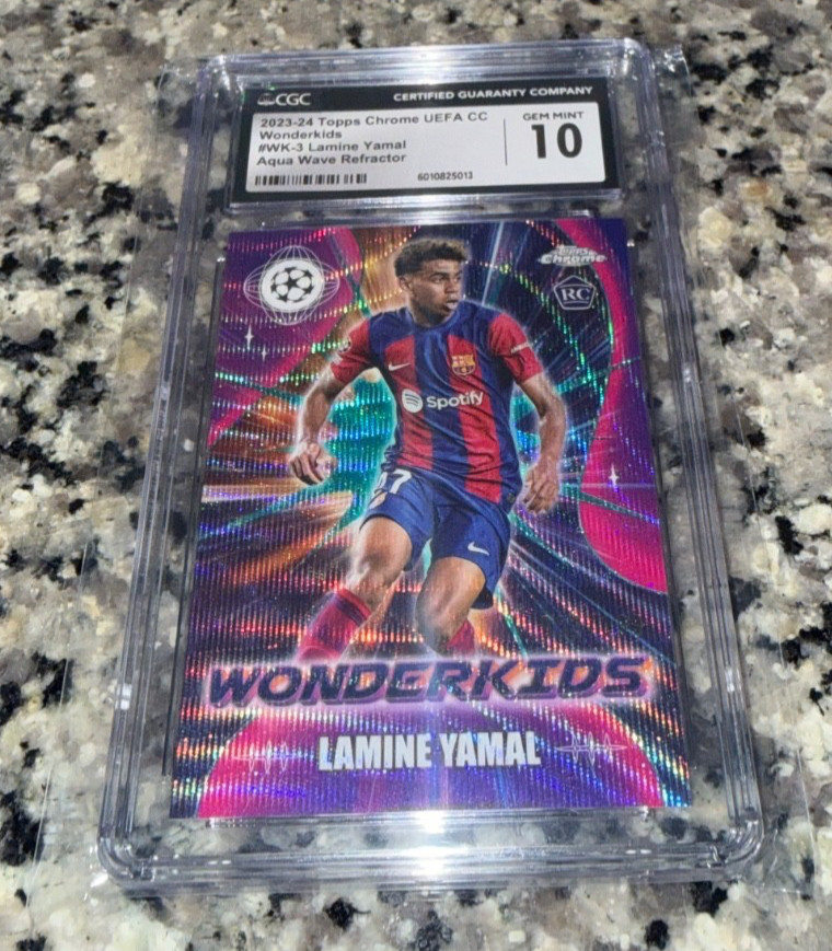 2023-24 Topps Chrome UEFA Club Competitions – Wonderkids Lamine Yamal #WK-3 Aqua