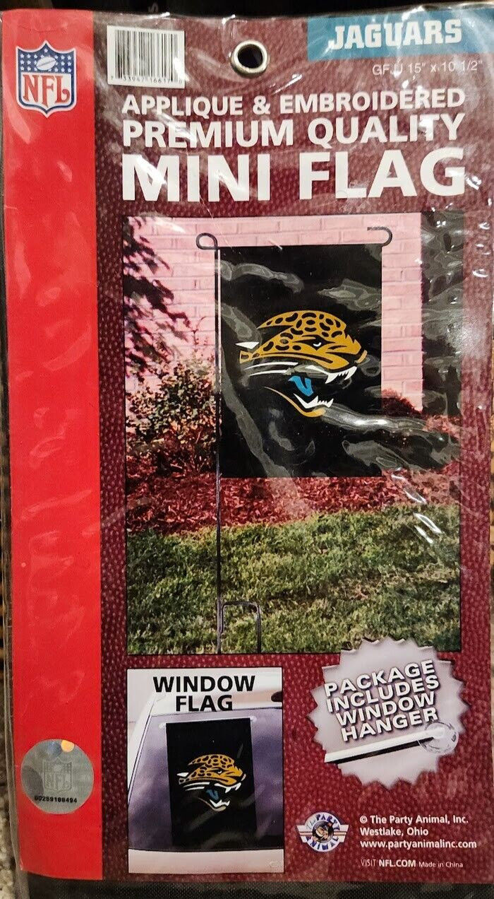 NFL Jacksonville Jaguars Set of 3 Garden Window Flags 15×10.5 Party Animal NIP