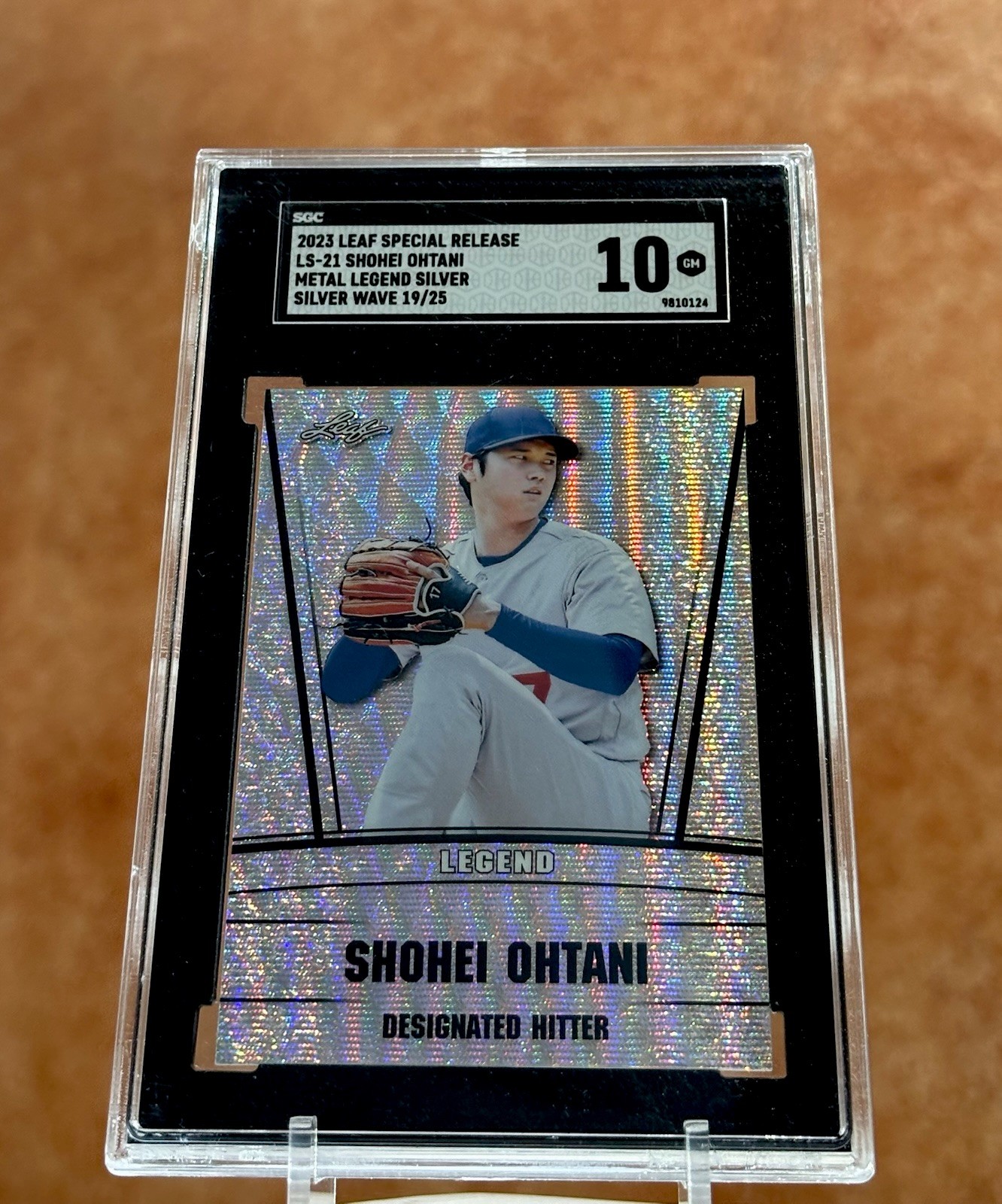 Shohei Ohtani Silver Wave Leaf Metal 19/25 SGC Gem Mint 10