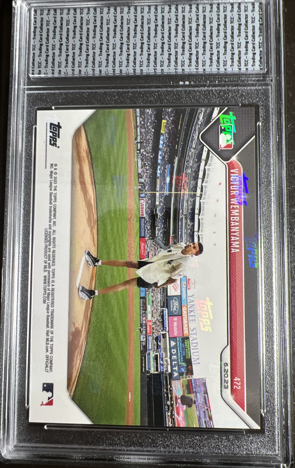 2023 Topps Now Victor Wembanyama 1st Pitch Rookie TCC Graded Gem Mint 10
