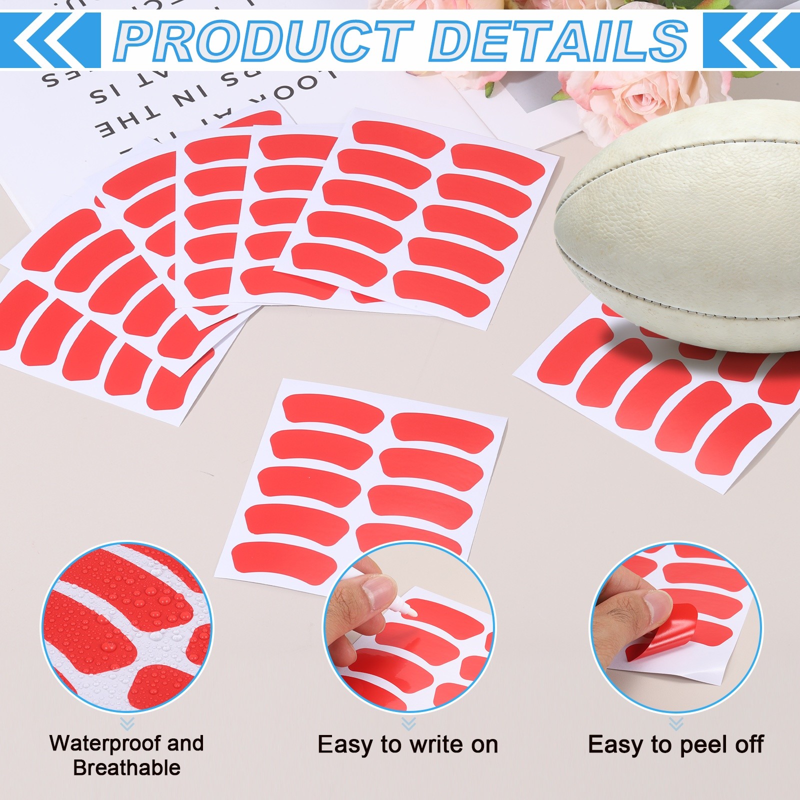 120 Pair Sports Eye Stickers Face Stickers with 1Pcs White Pencil Red